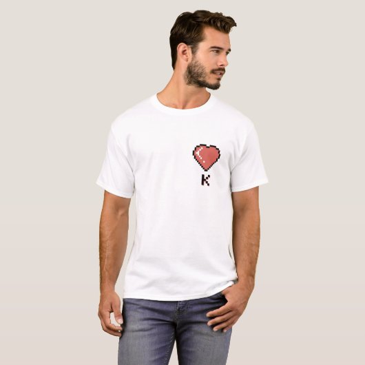 Heart King zwarte omtrek T-shirt (Voorkant volledig)