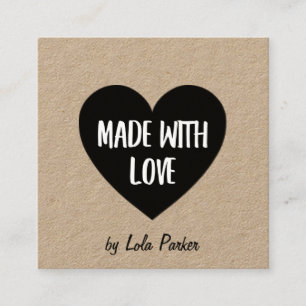 Heart & Kraft papier gemaakt met liefde Vierkante Visitekaartje