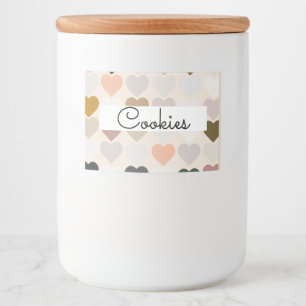 Heart label Cookie jar Voedselcontainer Etiket
