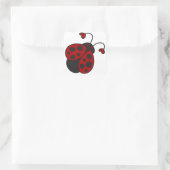 Heart Ladybug Vierkante Sticker (Tas)