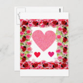 Heart Ladybugs Briefkaart (Voorkant / Achterkant)