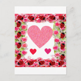 Heart Ladybugs Briefkaart