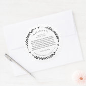 Heart Laurel Wreath Ingredients Label Stickers (Enveloppe)