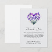 Heart Lavender Funeral Thank You Card Bedankkaart (Voorkant / Achterkant)