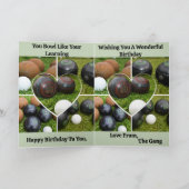 Heart Lawn Bowls Photo Collage, carte d'anniversai (Intérieur)