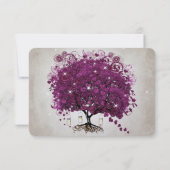 Heart Leaf Dark Sangria Tree Wedding RSVP Kaartje (Achterkant)