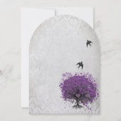 Heart Leaf Eggplant Tree  Birds Wedding Kaart (Voorkant)