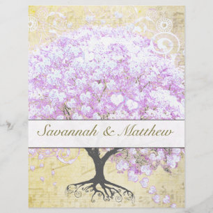 Heart Leaf Lavender Tree  Bird Wedding