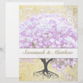 Heart Leaf Lavender Tree Bird Wedding (Voorkant / Achterkant)