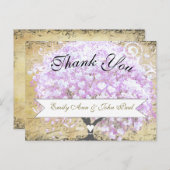 Heart Leaf Lavender Tree  Bird Wedding Briefkaart (Voorkant / Achterkant)