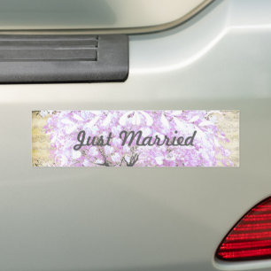 Heart Leaf Lavender Tree Bird Wedding Bumpersticker
