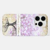 Heart Leaf Lavender Tree  Bird Wedding Case-Mate iPhone Case (Achterkant (horizontaal))