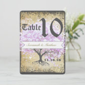 Heart Leaf Lavender Tree  Bird Wedding Kaart (Staand voorkant)