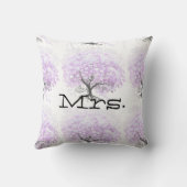 Heart Leaf Lavender Tree  Bird Wedding Kussen (Achterkant)