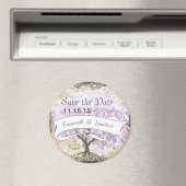 Heart Leaf Lavender Tree Bird Wedding Magneet (Insitu (Vaatwasser))