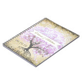 Heart Leaf Lavender Tree  Bird Wedding Notitieboek (Linkerzijde)