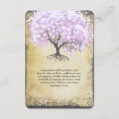 Heart Leaf Lavender Tree Bird Wedding RSVP Informatiekaartje (Achterkant)
