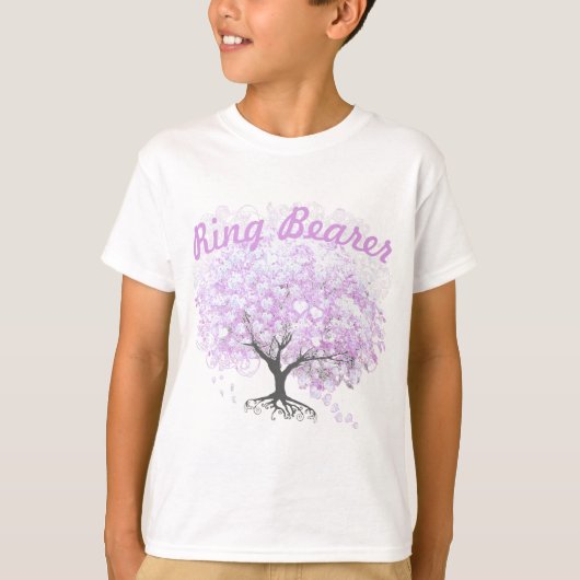 Heart Leaf Lavender Tree  Bird Wedding T-shirt (Voorkant)