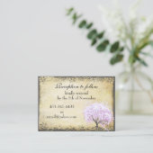Heart Leaf Lavender Tree Direction Wedding Card Informatiekaartje (Staand voorkant)