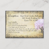 Heart Leaf Lavender Tree Direction Wedding Card Informatiekaartje (Achterkant)
