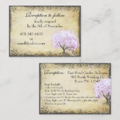 Heart Leaf Lavender Tree Direction Wedding Card Informatiekaartje (Voorkant / Achterkant)
