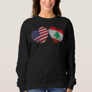 Heart Lebanese American Flag Patriotic Family Heri Trui