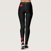 Heart Legging Red op zwart (Achterkant)