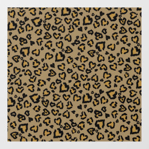 Heart Leopard Pattern in Natural Colors Raamsticker