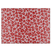 Heart Leopard Pattern in Red on Blush Snijplank (Voorkant)