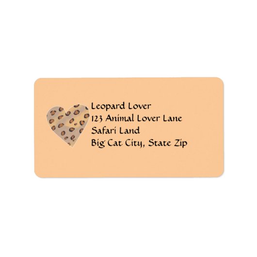 Heart Leopards, aangepaste Adresetiketten Etiket (Voorkant)