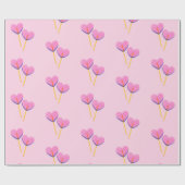 Heart Lillipop Pink Gift Cadeaupapier (Vlak)