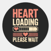 Heart Loading Please Wait Retro Xel Valentine Humo Ronde Sticker (Voorkant)