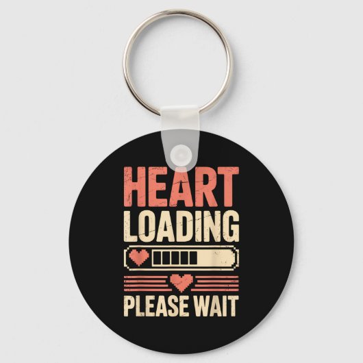 Heart Loading Please Wait Retro Xel Valentine Humo Sleutelhanger (Voorkant)