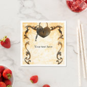 Heart Lock & Key  Antiek Napkins Servetten (Insitu)