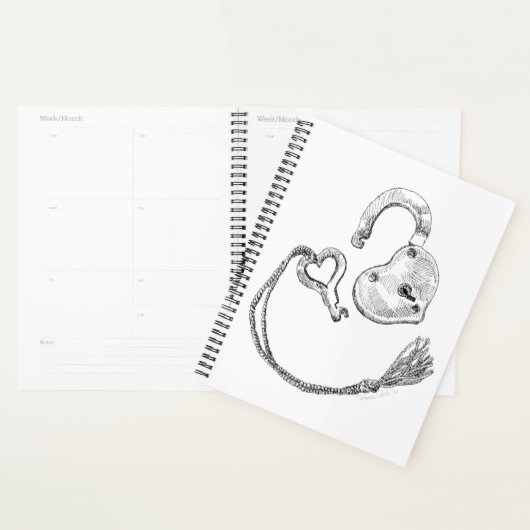Heart Lock & Key Planner (Display)
