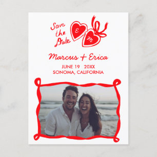 Heart Locket Custom Photo Initialen Sla de datum o Briefkaart