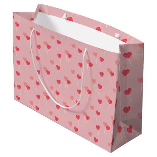 Heart Lollipop Love Gift Bag Groot Cadeauzakje (Achterkant Gekanteld)