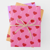 Heart Lollipop Valentijnsdag Pattern Inpakpapier Vel (In situ)
