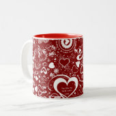 Heart Love Doodles Coffee Mug (Devant gauche)