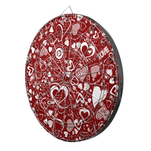 Heart Love Doodles DART BOARD Dartbord (Voorkant Rechts)