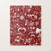 Heart Love Doodles Red Puzzle (Vertical)