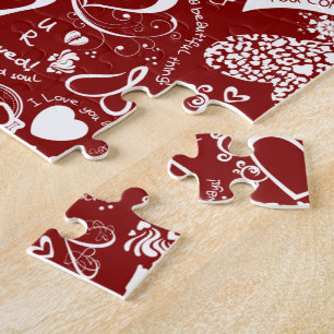 Heart Love Doodles Red Puzzle Legpuzzel