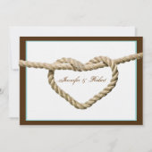 Heart Love Knot Western Faire-part de mariage (Dos)
