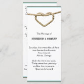 Heart Love Knot Western Wedding Program Programma (Voorkant / Achterkant)