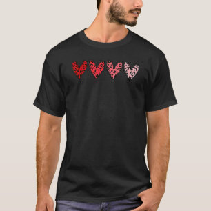 Heart Love Leopard Happy Valentines Day Women Girl T-shirt