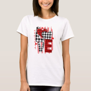 Heart Love Modern Waterverf Valentijnsdag T-shirt