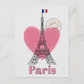 Heart Love Paris Tour Eiffel Carte postale (Devant)