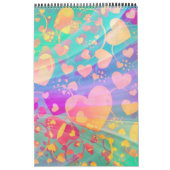 Heart Love Pattern Pastel Design Kalender (Hoes)