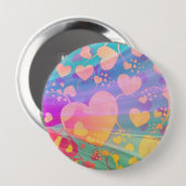 Heart Love Pattern Pastel Design Ronde Button 4,0 Cm (Voorkant /achterkant)