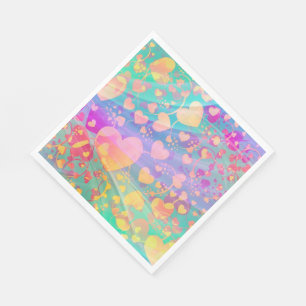 Heart Love Pattern Pastel Design Servet